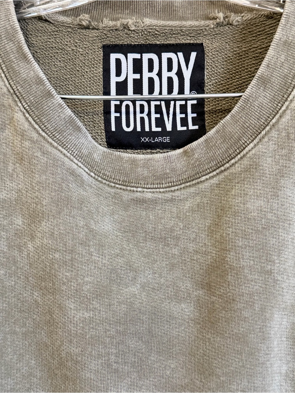 Pebby Forevee Side Slit Crewneck in Olive - Picture 2 of 5